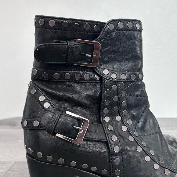 Laurence Dacade Womens Gatsby Studded Leather Boot In‎ Black Size EU 37.5 Biker - Picture 5 of 8